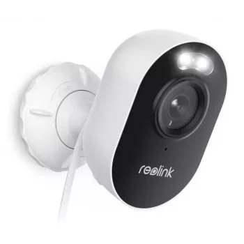 IP drošības kamera Reolink Lumus E450 — 8MP (3840×2160), Wi‑Fi, iebūvēts prožektors, PoE opcija, 2.8 mm objektīvs, microSD līdz 512 GB, IP65