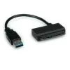 ROLINE USB 3.0 uz SATA adapteris - krātuves kontrolieris - 6.4 cm, 8.9 cm (2.5 inch, 3.5 inch) - SATA 6Gb/s - 600 MB/s - USB 3.0 - Melns (12.02.1043)