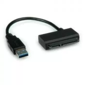 ROLINE USB 3.0 uz SATA adapteris - krātuves kontrolieris - 6.4 cm, 8.9 cm (2.5 inch, 3.5 inch) - SATA 6Gb/s - 600 MB/s - USB 3.0 - Melns (12.02.1043)