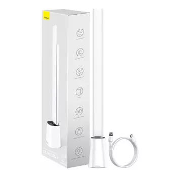 Galda lampa Baseus Smart Eye Folding Rechargeable White — salokāma LED lampa, uzlādējama, regulējama roka un galva