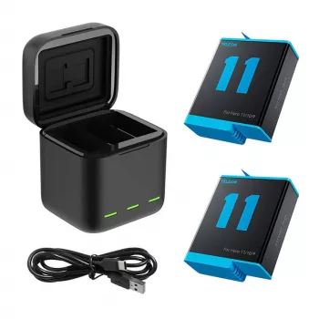 Lādētājs Telesin GP-BNC-901 GoPro Hero 9/10 — dubultā lādētājs ar divām baterijām