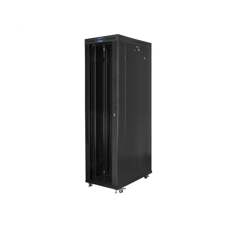Rack skapis 19 collu LANBERG FF01-8247-12BL, 47U, 800x1200 mm, stikla priekšējās durvis
