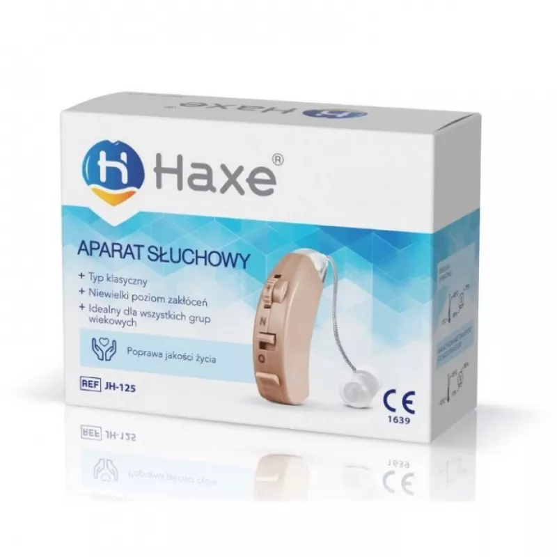 Haxe JH-125 auss dzirdes pastiprinātājs, iekšauss, uzlādējams, bēšs, 4 skaļuma līmeņi, 45 dB pastiprinājums