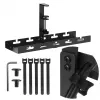 Maclean MC-105 B kabeļu organizators zem galda, tērauds/ABS, 400 mm, stiprinājums ar skavu galda virsmai 5–50 mm, maks. slodze 5 kg, melns