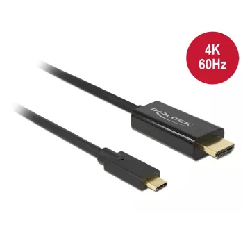 Video kabeļa adapteris DeLOCK 85292 USB Type-C uz HDMI 3m Melns