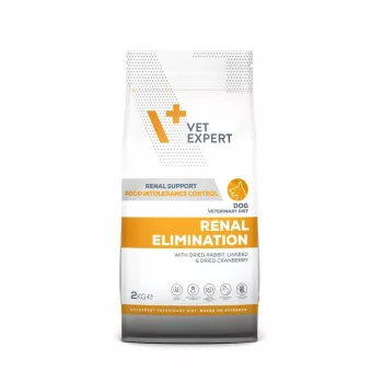 Sausā barība suņiem VETEXPERT Veterinary Diet Renal Elimination 2 kg — truša garša, pieaugušiem suņiem, nieru atbalsts, 15.8% proteīns, 19.5% tauki
