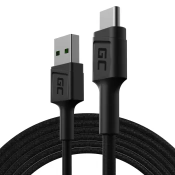 USB kabelis Green Cell KABGC19 USB 2.0 2m USB A USB C Melns