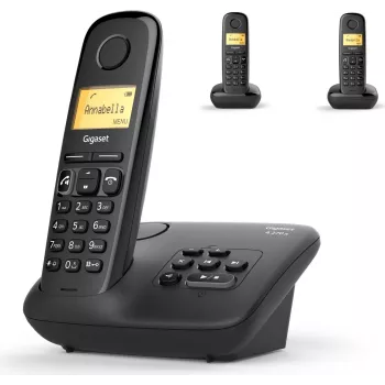 Bezvadu DECT telefons Gigaset A270A Melns ar 3 klausulēm