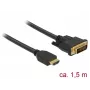 Video kabelis Delock 85653 1,5 m HDMI A tipa – DVI melns