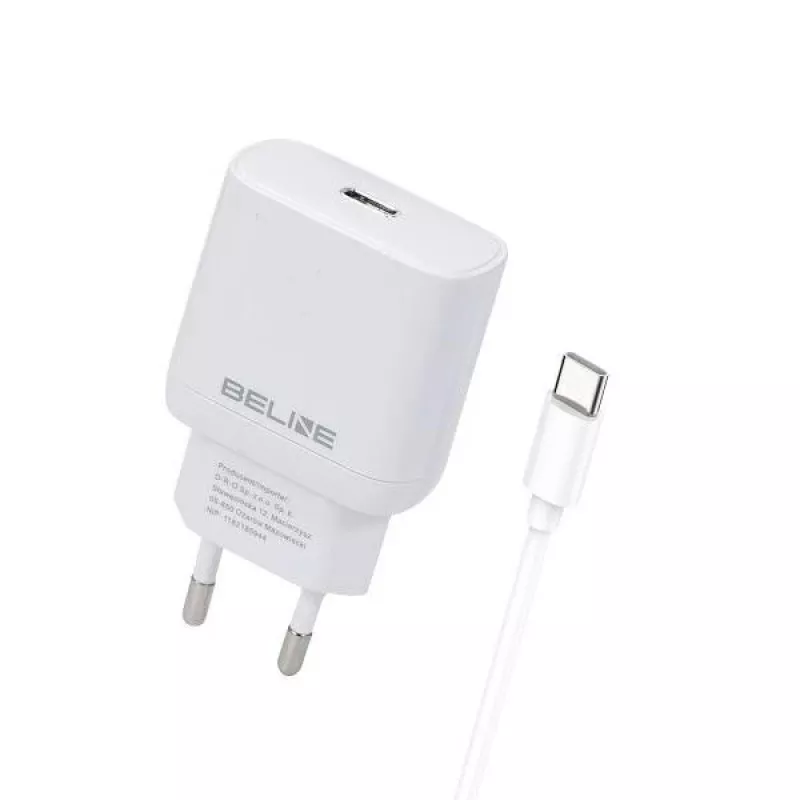 Beline BLNCB25C 25W USB-C lādētājs ar USB-C kabeli, balts