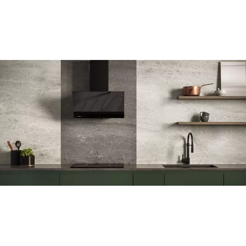 Sienas nosūcējs MAAN Vertical Glass 60 Melns, stikls/tērauds, 595 mm, 135–320 m³/h, elektroniska vadība