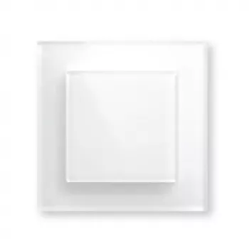 Stikla skārienvadības pogas slēdzis HomeMatic Homematic IP Glass push-button, 230 V, 868 MHz, balts, 54.5×54.5×29 mm