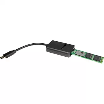 INTER-TECH adapter M.2 uz USB Type-C K-1696-P2, sievišķais M.2, vīrišķais USB-C, 5V, 37×54×12 mm, melns