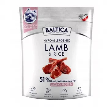 BALTICA Nutraceutic Hypoallergenic S Jēra gaļa ar rīsiem - sausā suņu barība - 1kg