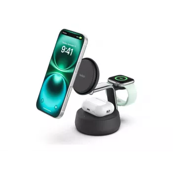 Lādētājs iekštelpām Belkin UltraCharge Pro 25W Qi2 3in1 Magnētiskais lādētājs Charcoal