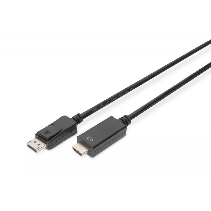 Adaptera kabelis DisplayPort 1.2 ar fiksatoru 4K 60Hz UHD DP/HDMI A M/M melns 2 m