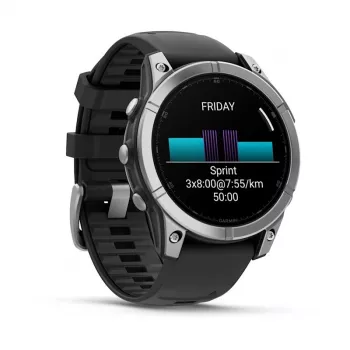 Garmin Fenix E 3.3 cm (1.3) AMOLED 47 mm Digitāls 416 × 416 pikseļi Skārienekrāns Nerūsējošais tērauds Wi-Fi GPS (satelīts)