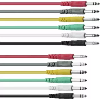 Audio savienotājkabelis Omnitronic 3021005P, 6 x 0,9 m, 6,3 mm (1/4 collu) mono spraudņi