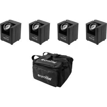 Apgaismes komplekts EUROLITE 4x AKKU UP-1 ar akumulatoru un SB-4 mīksto somu