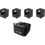 Apgaismes komplekts EUROLITE 4x AKKU UP-1 ar akumulatoru un SB-4 mīksto somu