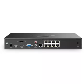 Tīkla video reģistrators TP-Link VIGI NVR2008H-8MP-2TB — 8 kanāli, 4K (3840×2160), 2 TB SATA HDD, 9× RJ-45, Melns