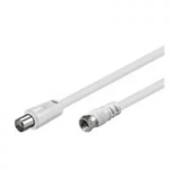 Wentronic Goobay SAT/Antenas savienojuma kabelis, balts, 1.5 m - F-spraudnis IEC/Koax-spraudnis (11726)