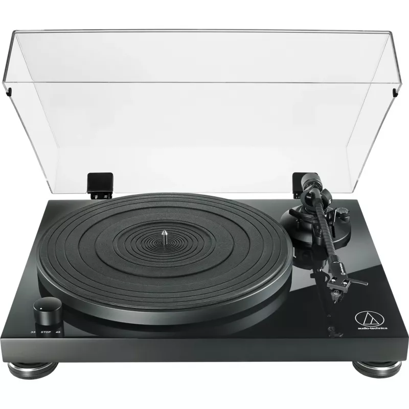 Audio-Technica AT-LPW50PB ar siksnas piedziņu, manuāls atskaņotājs vinilam
