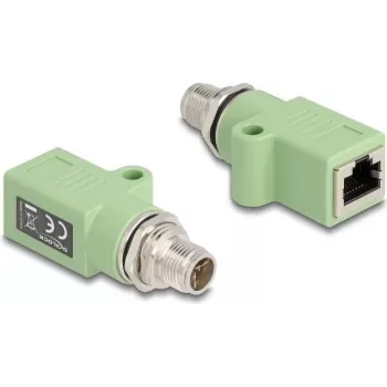DeLOCK 60681 kabeļa dzimuma mainītājs M12–RJ45 Zaļš