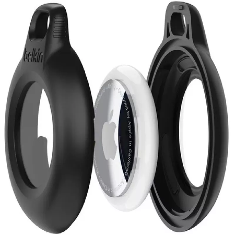 Belkin Secure Holder apvalks ar atslēgu piekariņu Apple AirTag, ūdensdrošs, melns (4 gab.)