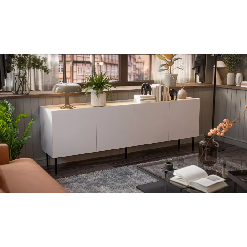 Kumode Cama Meble FELLINI 2000×400×700 mm, krāsa cashmere, eļļota ozola virsma