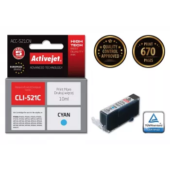 Saderīga kasetne ACC-521CN Canon printeriem — Ciāna, augsta (XL) ietilpība, 10 ml