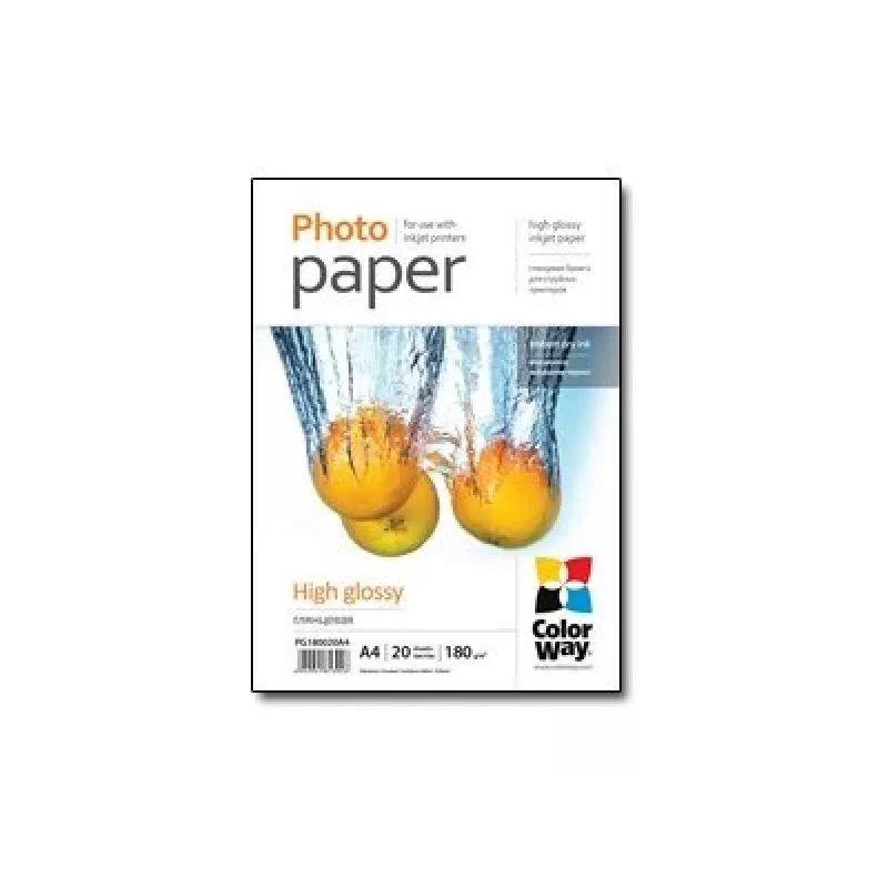 ColorWay PG180020A4 A4 Glancēts fotopapīrs, 180 g/m², 20 loksnes