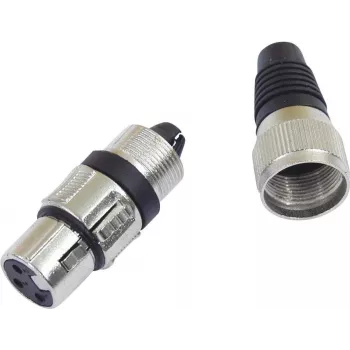 XLR 3-pin savienotājs Omnitronic 30200111 — vīrišķais/sieviešu audio savienotājs mikrofoniem un profesionālai audio tehnikai