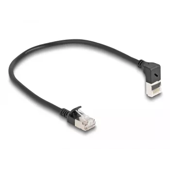 Tīkla kabelis DeLOCK RJ45 Cat.6A 0.25m Melns