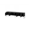 TV skapis cama meble VERA 190x40x50 cm — matēti melna virsma un melns rāmis