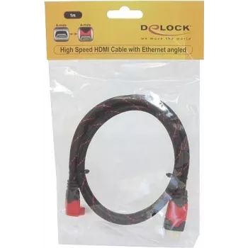 HDMI kabelis DeLOCK 1m HDMI Type A standarta melns sarkans