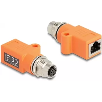 DeLOCK 60618 dzimuma mainītājs M12 RJ45 Oranžs