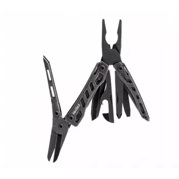 Daudzrīks Nextool Mini FLAGSHIP NE20122 — 10-in-1 kompakts nerūsējošā tērauda daudzrīks, melns, 67×27×17 mm, 83 g