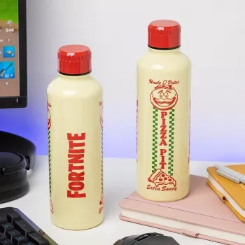 Sporta ūdens pudele Paladone Fortnite Metal PP14736FO 500 ml, metāla apdare, skrūvējams vāciņš