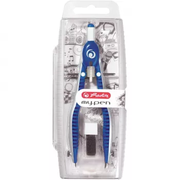 Pildspalva Herlitz my.pen Blue White, maksimālais diametrs 17 mm, garums 163 mm