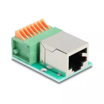 DeLOCK 90652 dzimuma mainītājs RJ45 8 kontaktu spaiļu bloks Zaļš Sudrabs