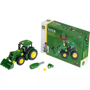Theo Klein 3903 John Deere 6215 R būvējamais traktors, 1:24, melns/zaļš/dzeltens