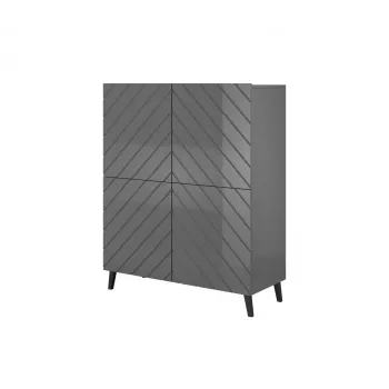 Shelving unit ABETO 100.5 x 40 x 121.5 cm grafīta/glancēts grafīta