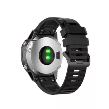 Silikona siksniņa FIXED Garmin QuickFit 26mm Melna — nomaiņas pulksteņa siksniņa 26 mm