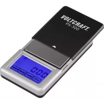 VOLTCRAFT VC-8912595 PS-200 Kabatas svari, svēršanas diapazons 200 g, precizitāte 0.01 g, bateriju darbināmi, melni/sudraba (VC-8912595)