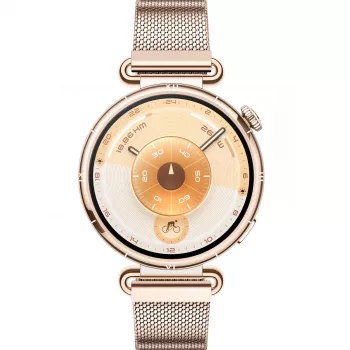 Viedpulkstenis HUAWEI WATCH GT6 1,32 collu AMOLED, 41 mm, nerūsējošais tērauds, zelts, Milānas siksniņa, IP69, 14 dienu baterija