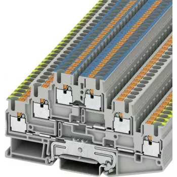 Phoenix Contact Push-In trīslīmeņu spaiļu bloks PT 2,5-PE/L/N Pelēks 1 gab. (3210538)
