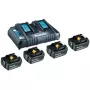Makita akumulatoru komplekts ar lādētāju - Li-Ion - 5 Ah - 90 Wh - 2 lādēšanas sloti - saderīgs ar DEADML801, DEADML810, DHP482, DJN161, DJS101, DSS501, DTD171, DUC254, DVR450