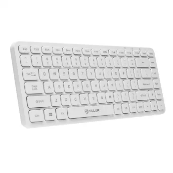 Bezvadu tastatūra Tellur TLL491241 Mini White — kompakts izkārtojums