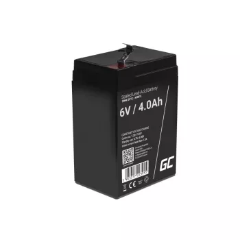UPS akumulators Green Cell AGM15, 6 V, 4 Ah, noslēgts svina-skābes (VRLA), melns, 680 g